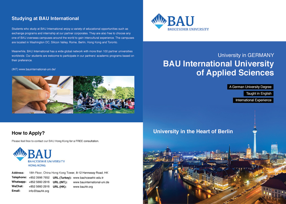 Bahceshir University Hong Kong - Berlin Pamphlet Design